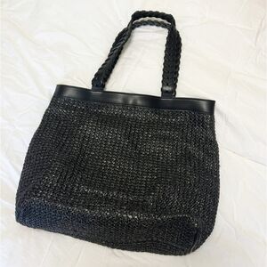 Jules Kae Anthropologie New with Tags Elegant Black Woven Tote Bag